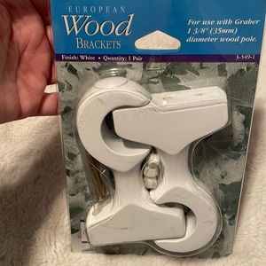 European wood brackets for curtains in white finish New!
